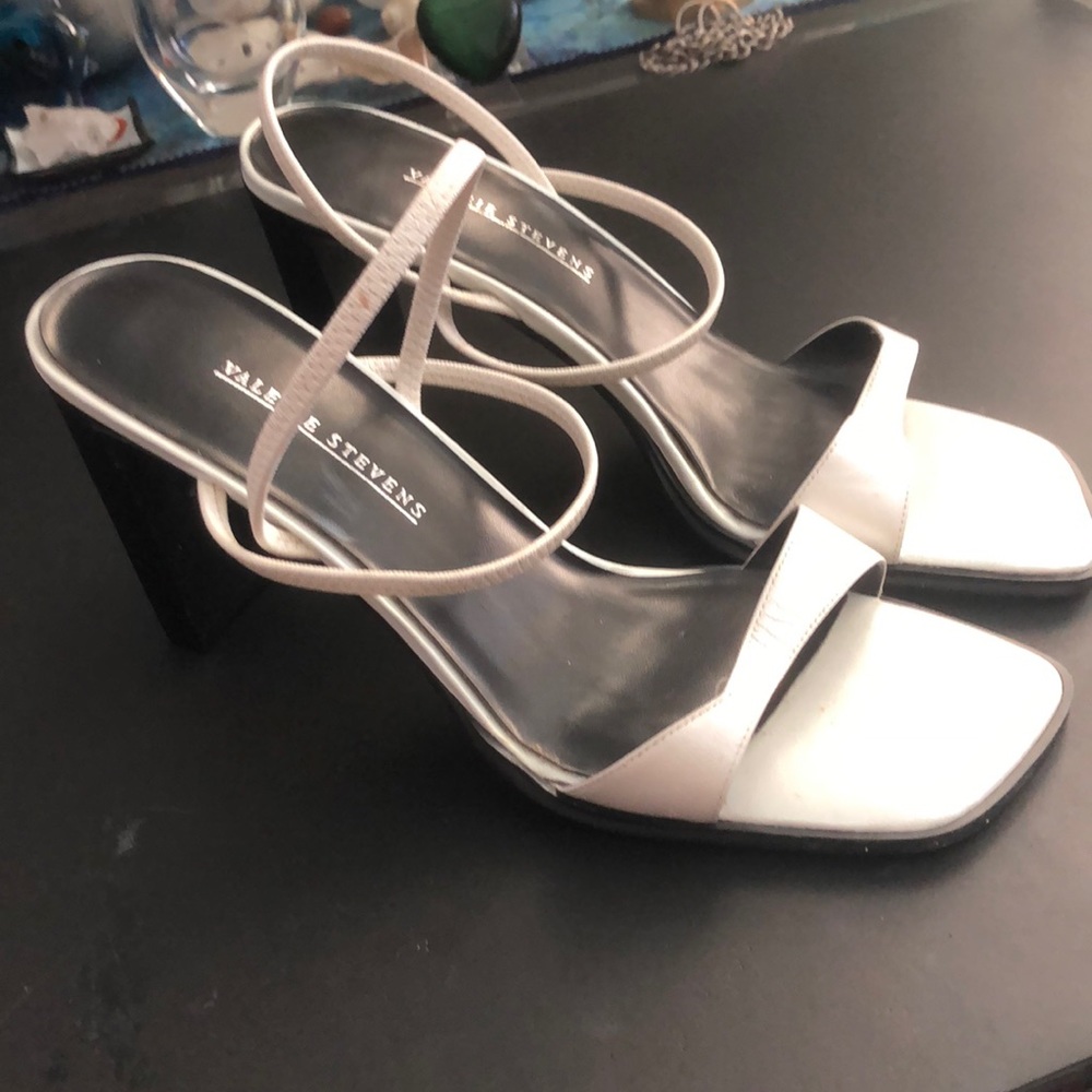 White and black sandals.